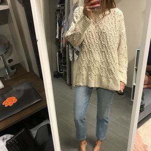 handknit oversized cream sweater